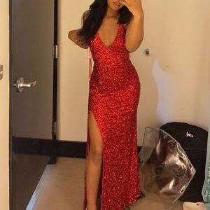 Red Sparkly Scala Evening Gown